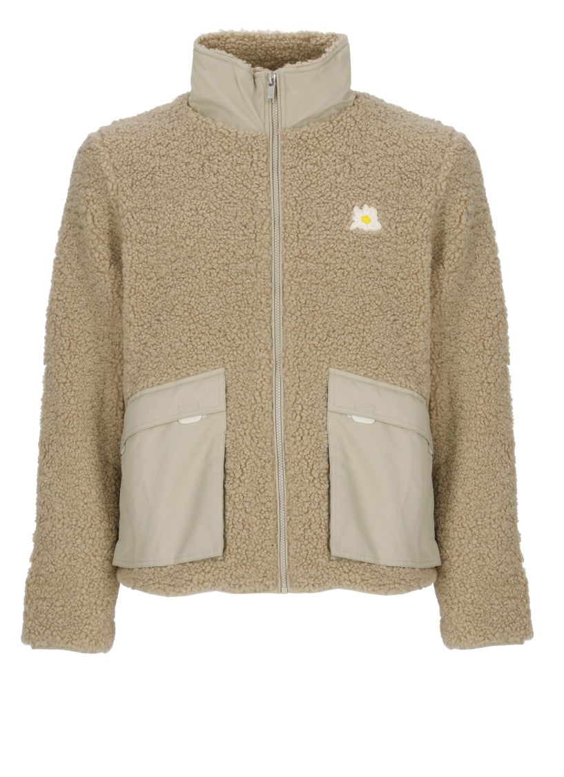 Autry Beige Teddy Jacket With High Neck
