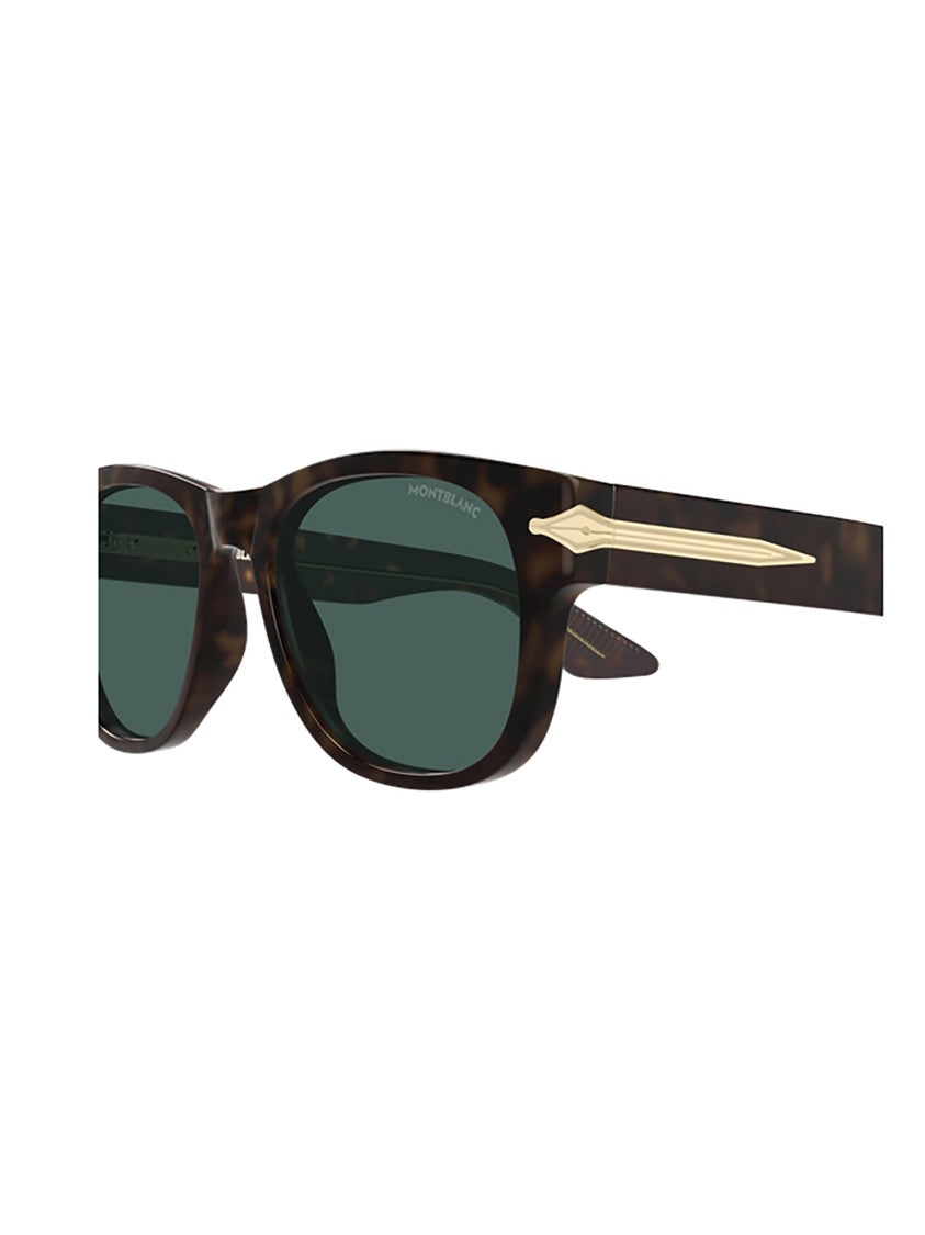 Montblanc Brown Mb0478s Rectangular Tortoiseshell Sunglasses