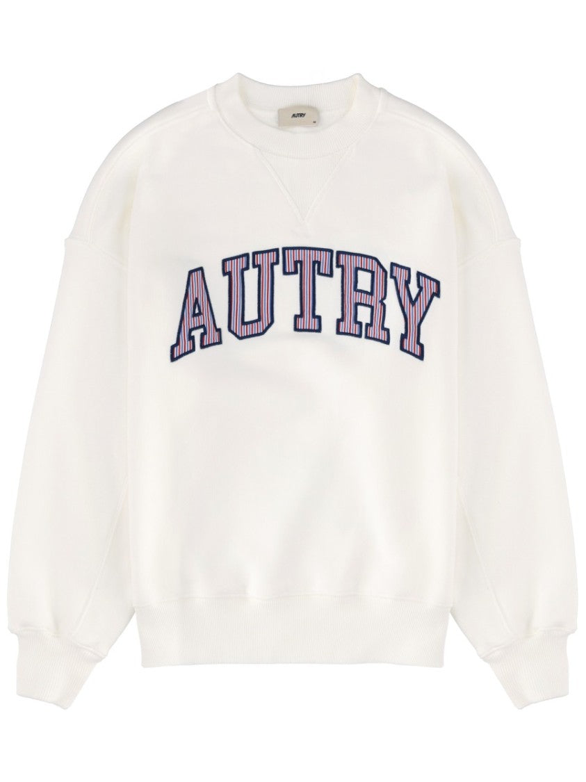 Autry White Striped Chest Cotton Sweatshirt
