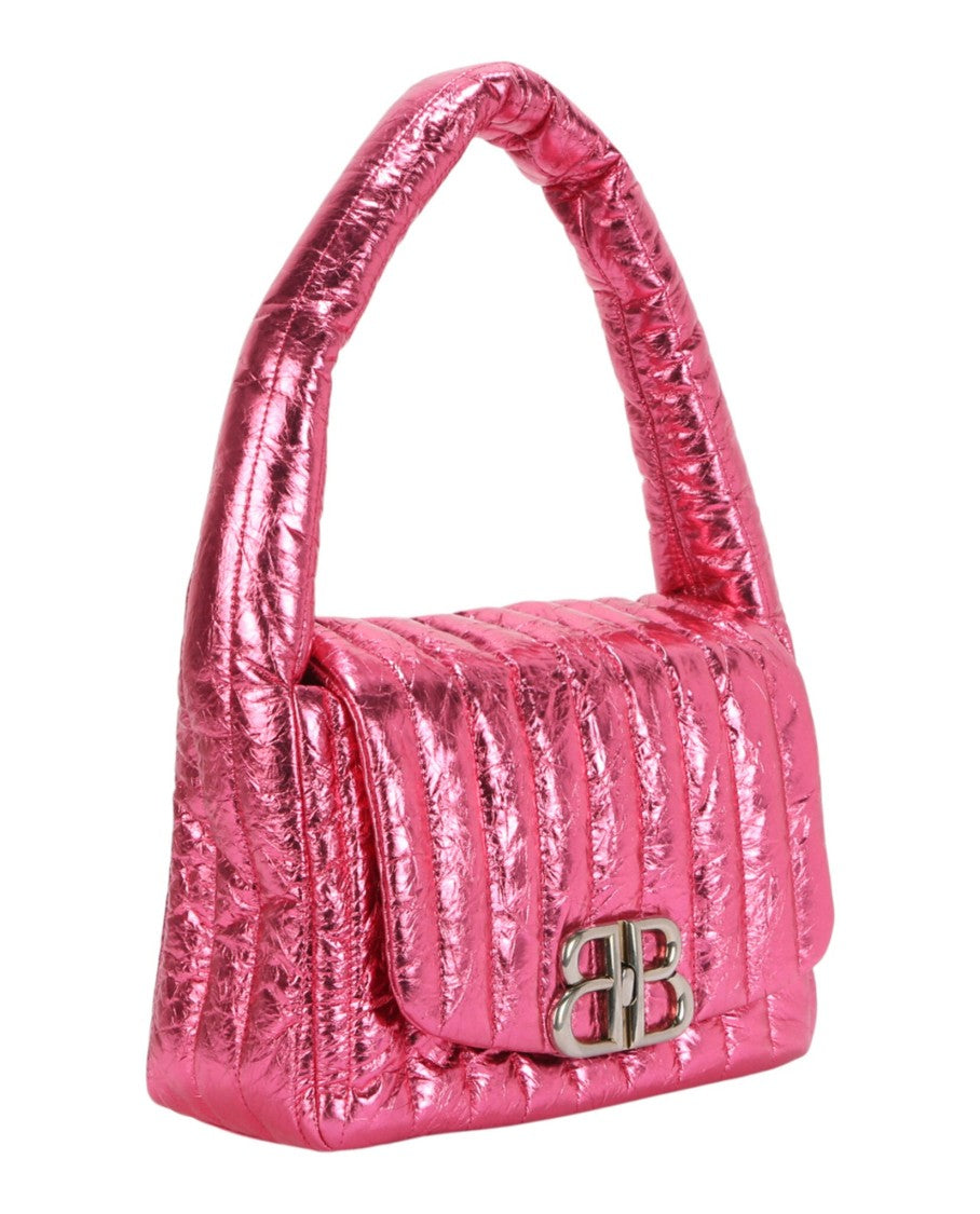 Balenciaga Small Monaco Quilted Sling Bag With Silver-Tone Hardware And Distressed Finish