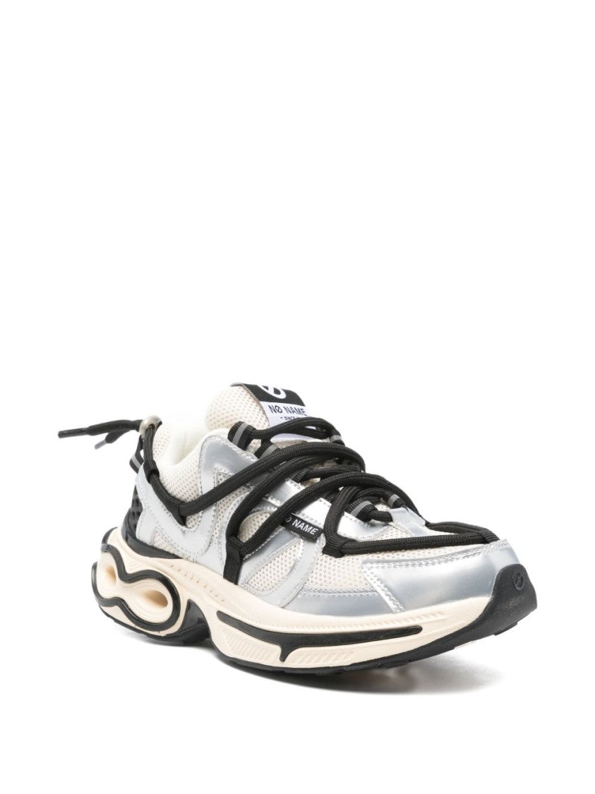 No Name White And Silver Sneakers With Chunky Sole