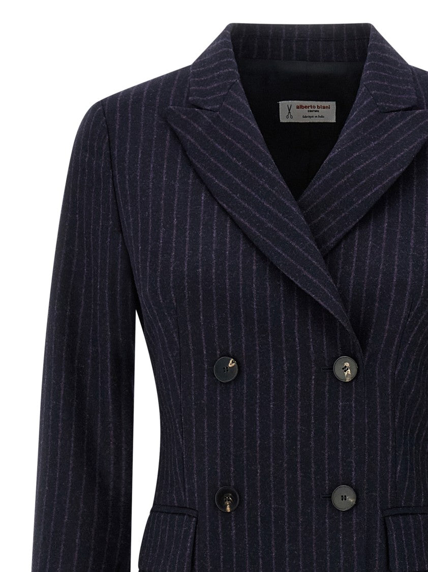Alberto Biani Pinstripe Coat