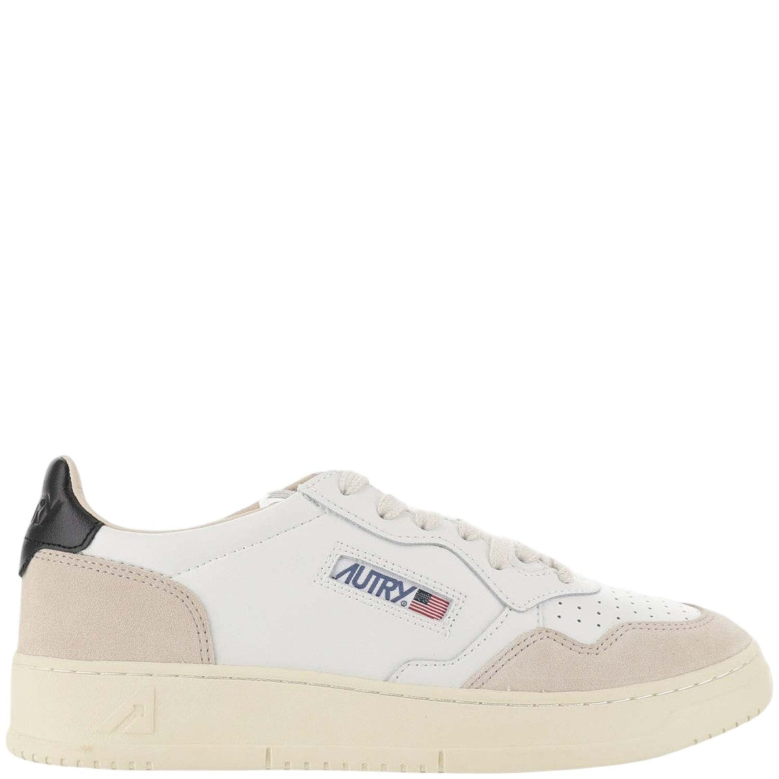 Autry White Black Medalist Low Leather Suede Sneakers