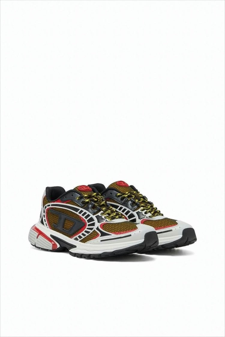 Diesel Dynamic Olive Green Sneakers With Bold Accents