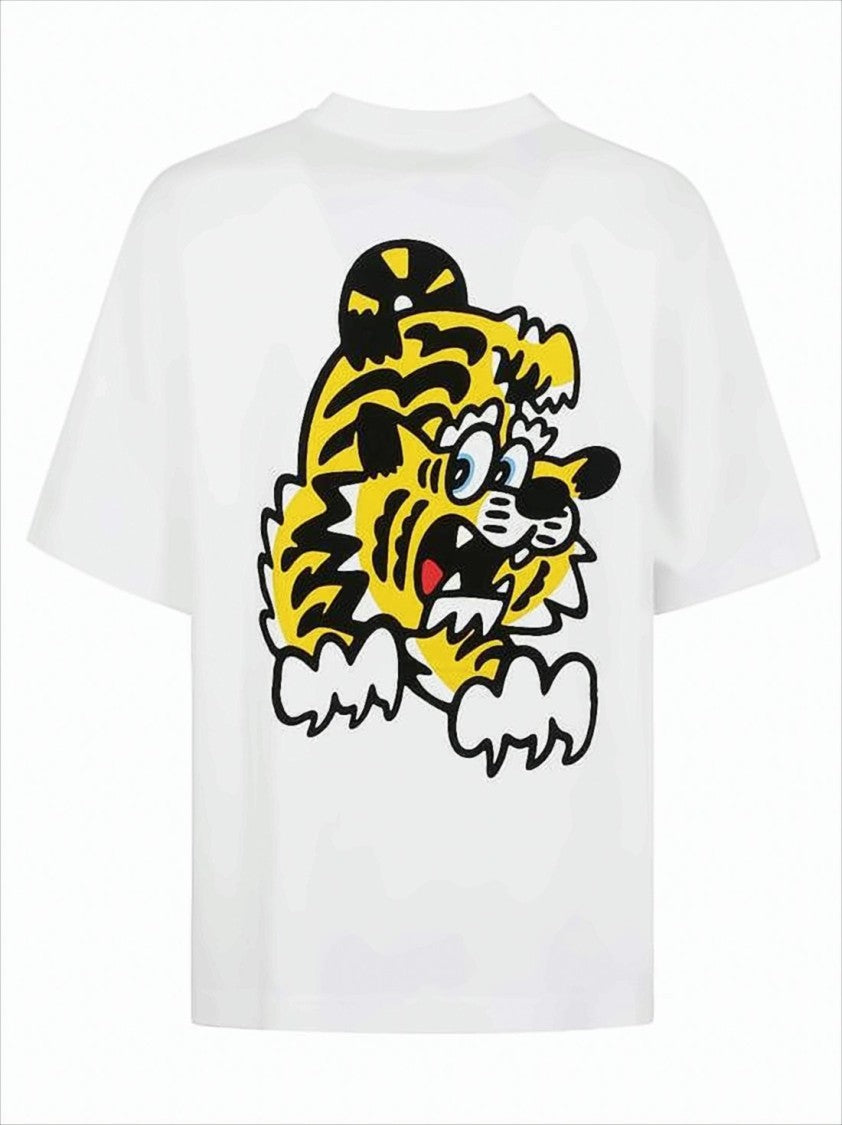 Kenzo Short-Sleeve Cotton T-Shirt With Iconic Tiger Graphic