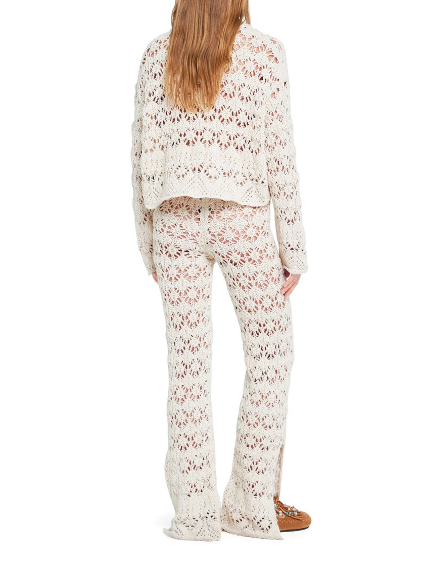 Alanui Lagoon Romance Open-Knit Cotton Cardigan