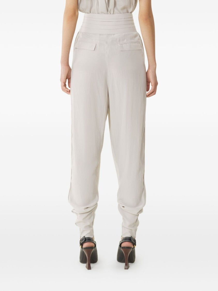 Lanvin Off-White Pleated Detail High-Waist Trousers