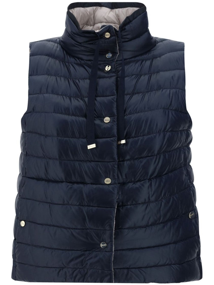Herno Lightweight Quilted Grey Jacket With High Collar