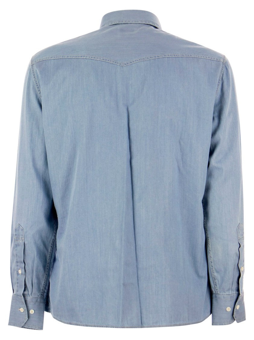 Brunello Cucinelli Lightweight Denim Leisure Fit Shirt