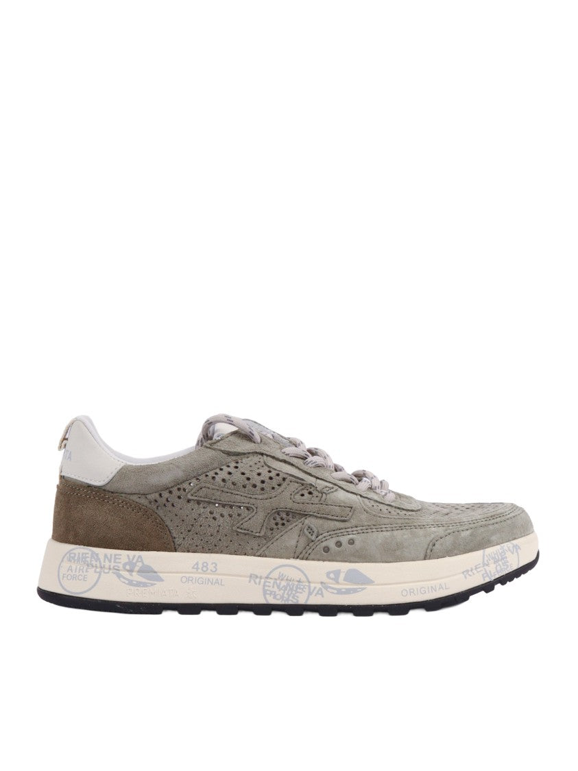 Premiata Military Green Nous Suede Sneakers