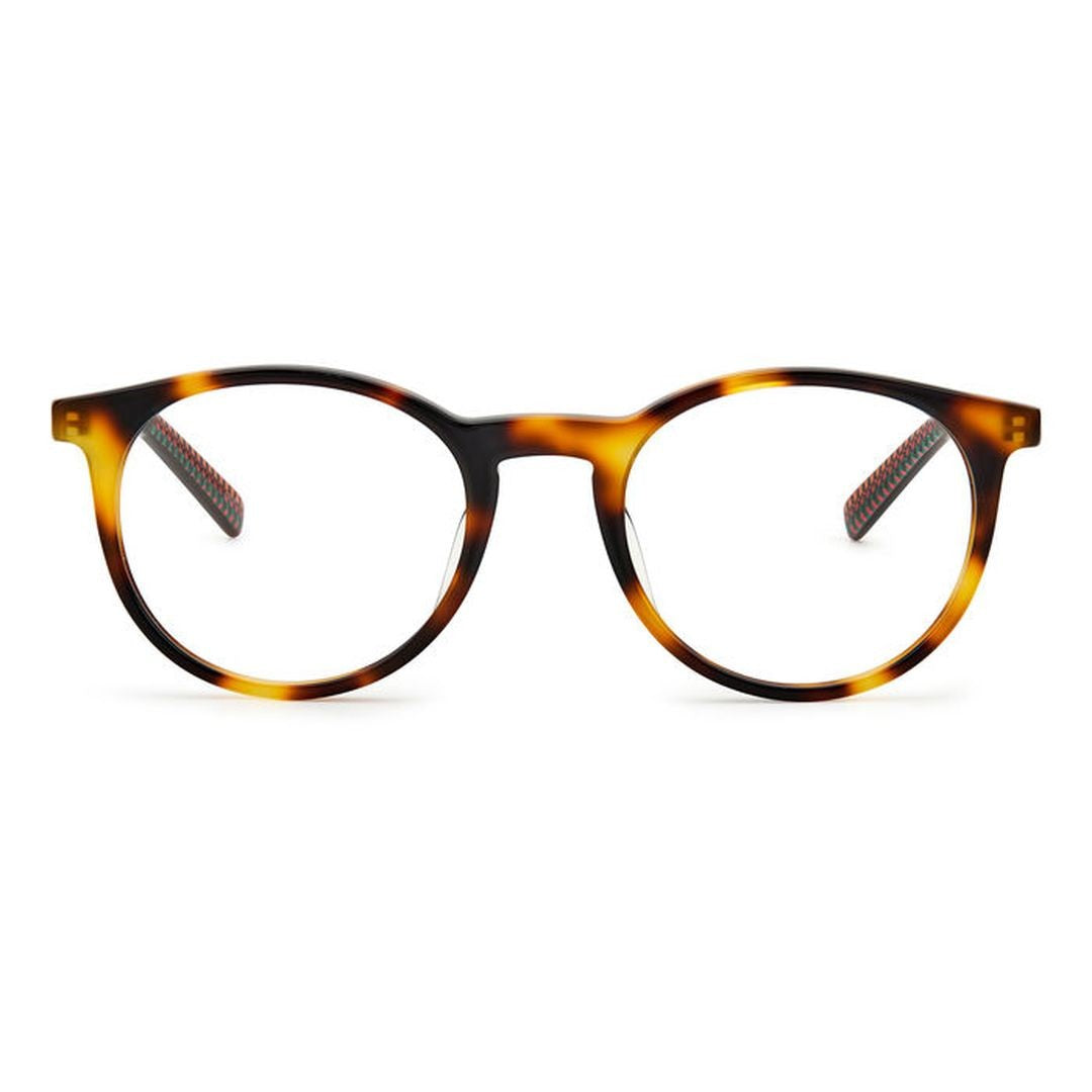 M Missoni Mmi 0007 Round Tortoiseshell Acetate Eyeglasses With Woven Temples