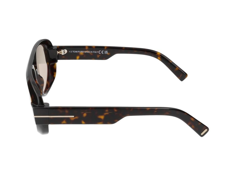 Tom Ford Tortoiseshell Bold Oversized Aviator Sunglasses