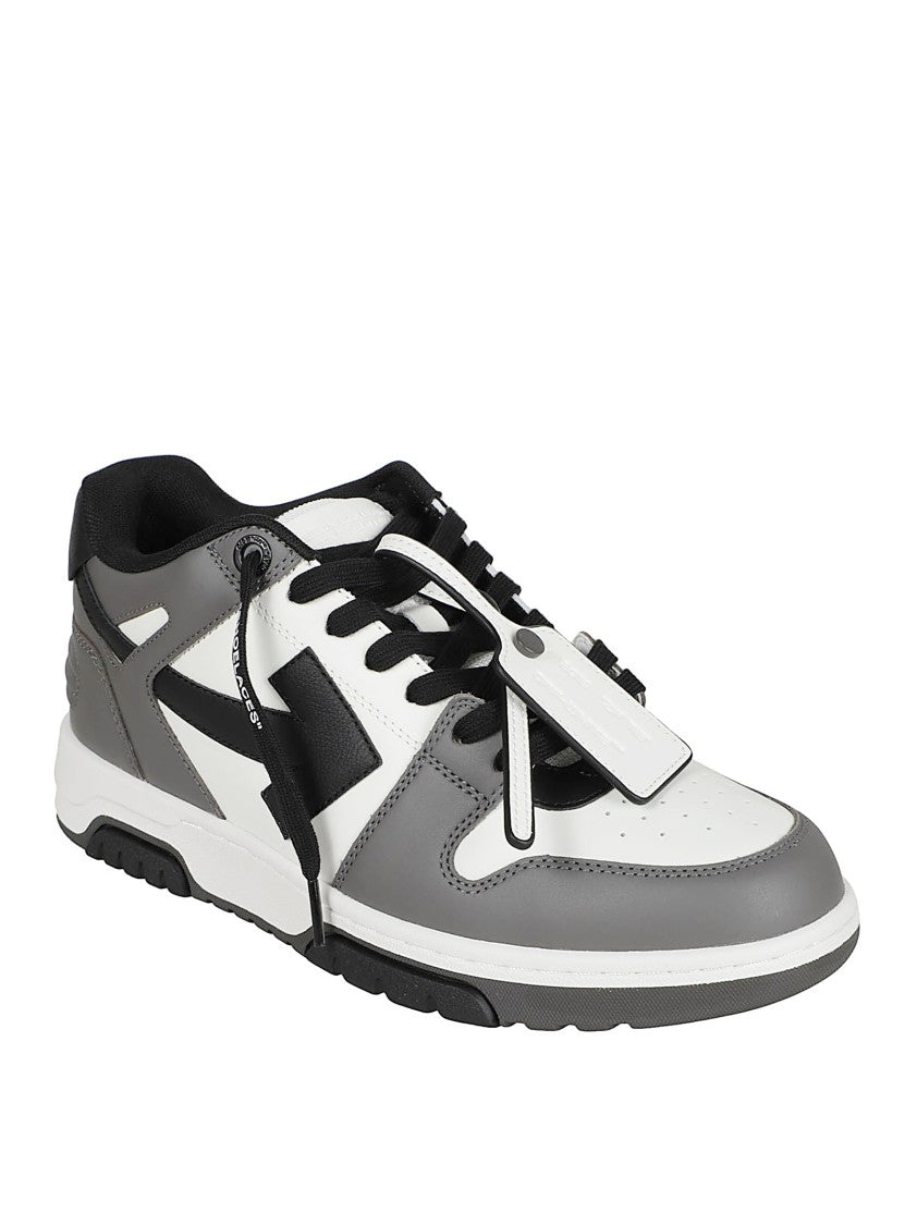 Off-White Low-Top Sneakers With Perforated Panels And Bold Motif