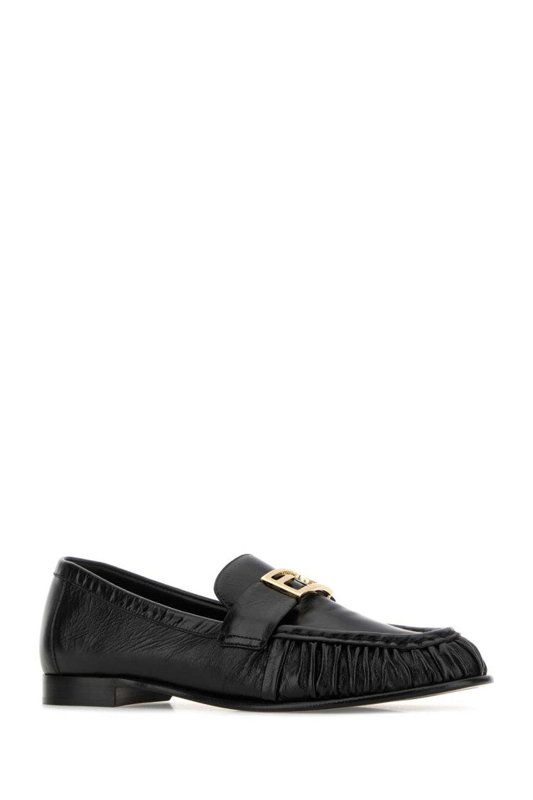 Fendi Black Nappa Leather Baguette Loafers