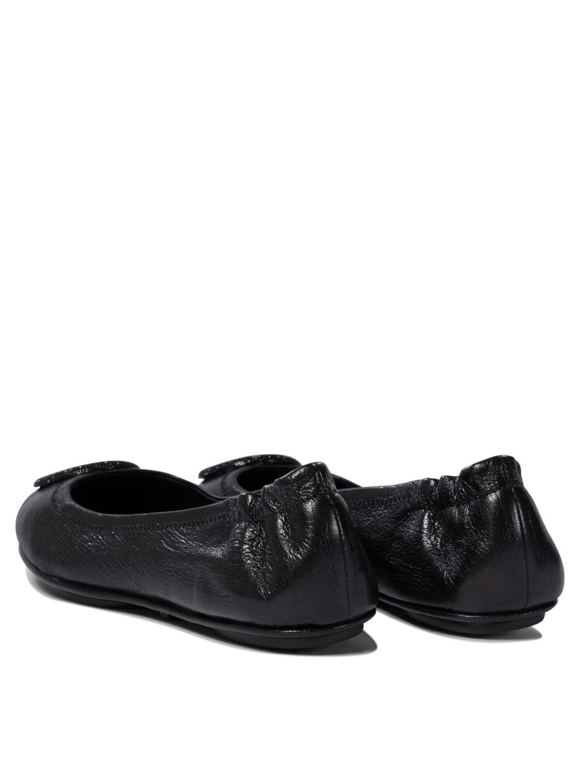 Tory Burch Calf Leather Ballerinas With Decorative Emblem