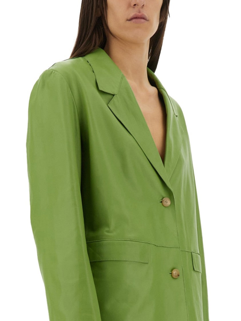 Alysi Oversized Leather Blazer