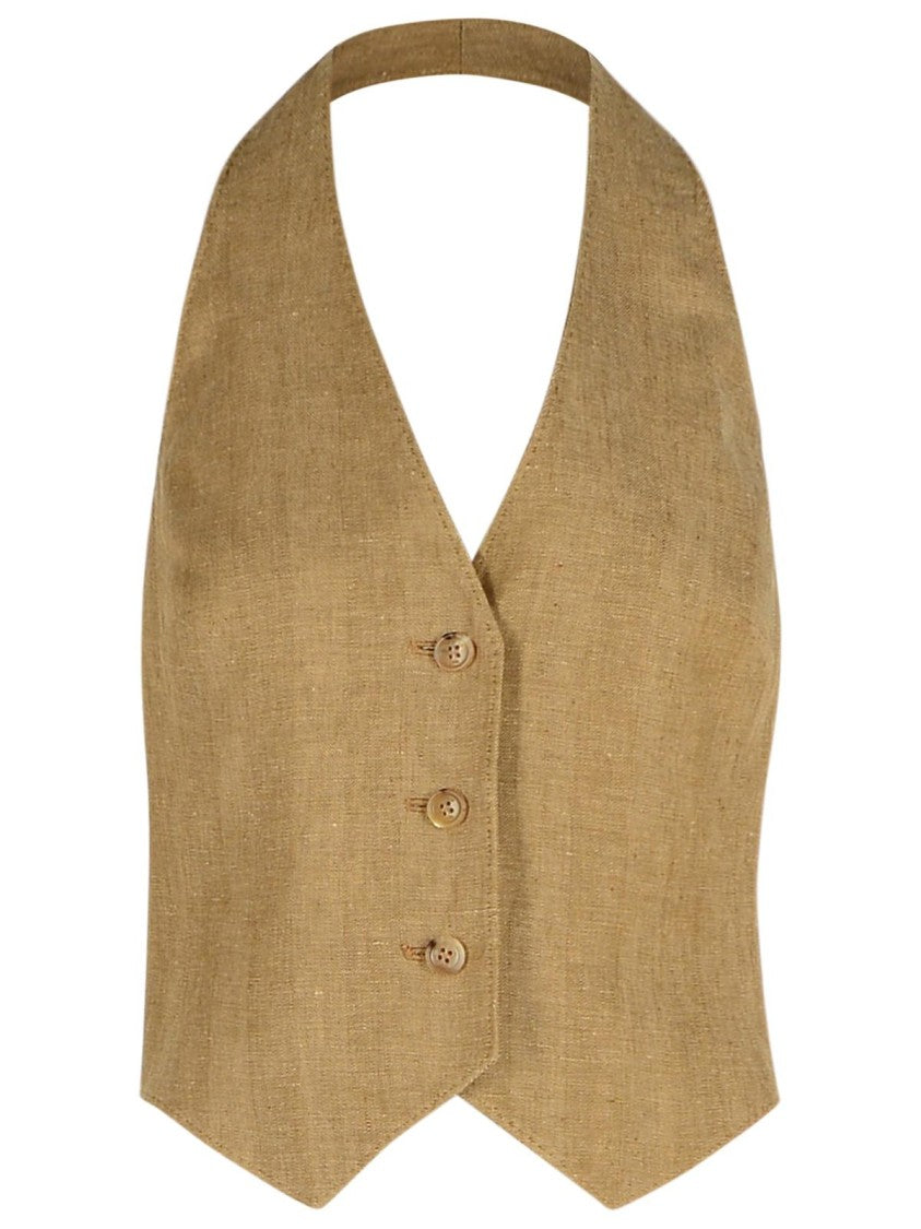Max Mara Sauro' Beige Linen Vest