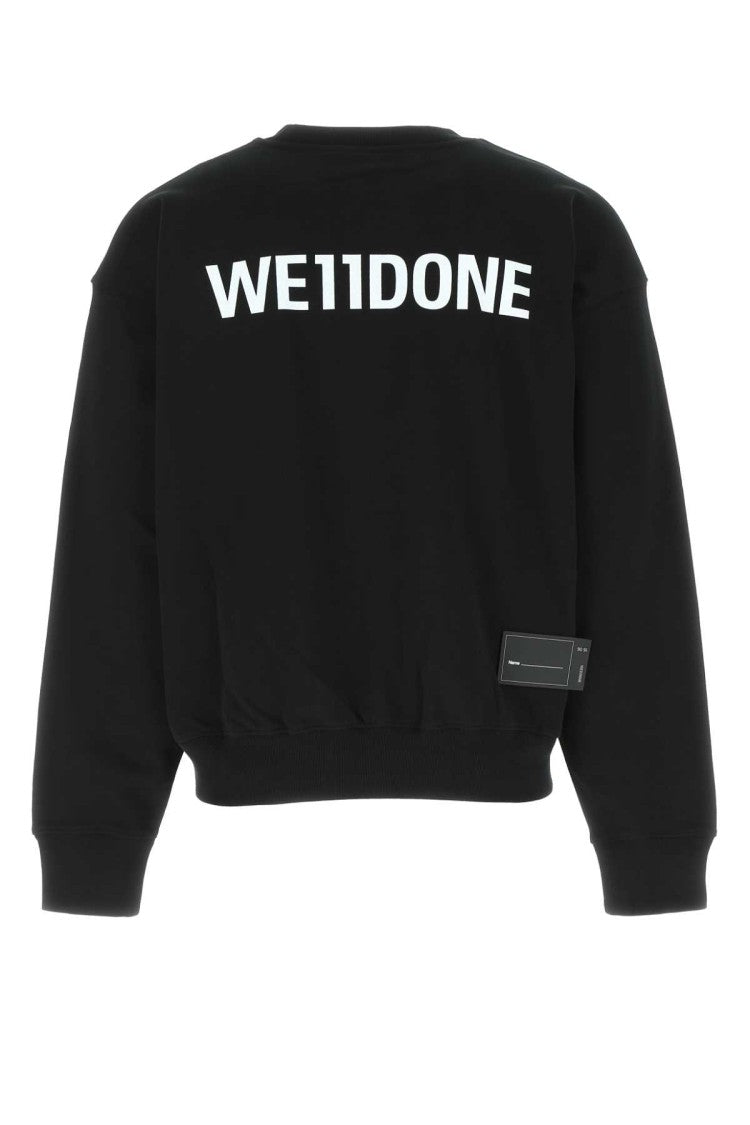 We11 Done Black Cotton Oversize Sweatshirt