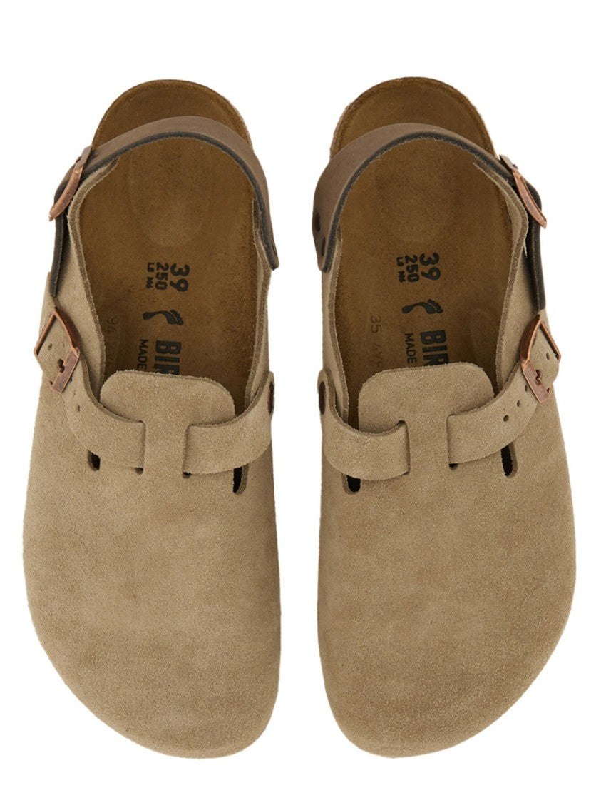 Birkenstock Narrow Fit Suede Clog With Adjustable Strap