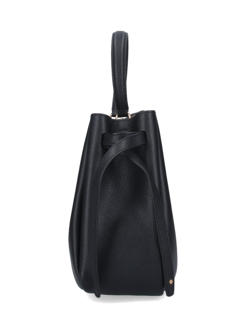 Tory Burch Black Romy Grain Leather Bucket Bag