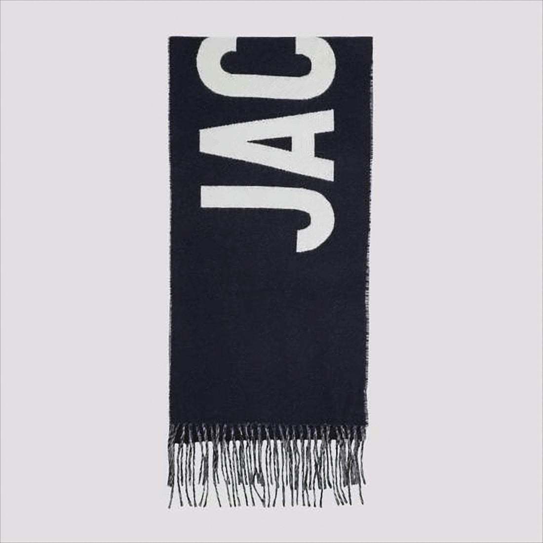 Jacquemus Long Rectangular Wool Scarf With Bold Lettering