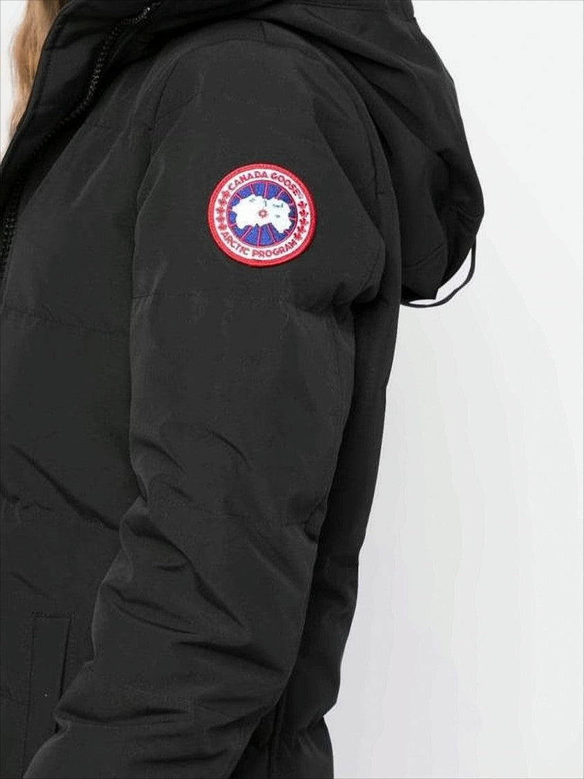 Canada Goose Mid-Length Padded Coat With Detachable Hood And Quilted Design