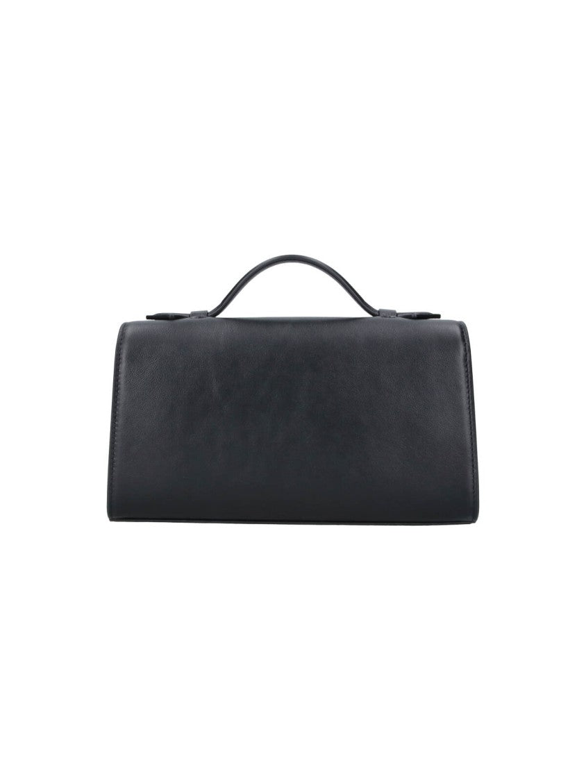 Savette Black Symmetry Twist-Lock Leather Clutch