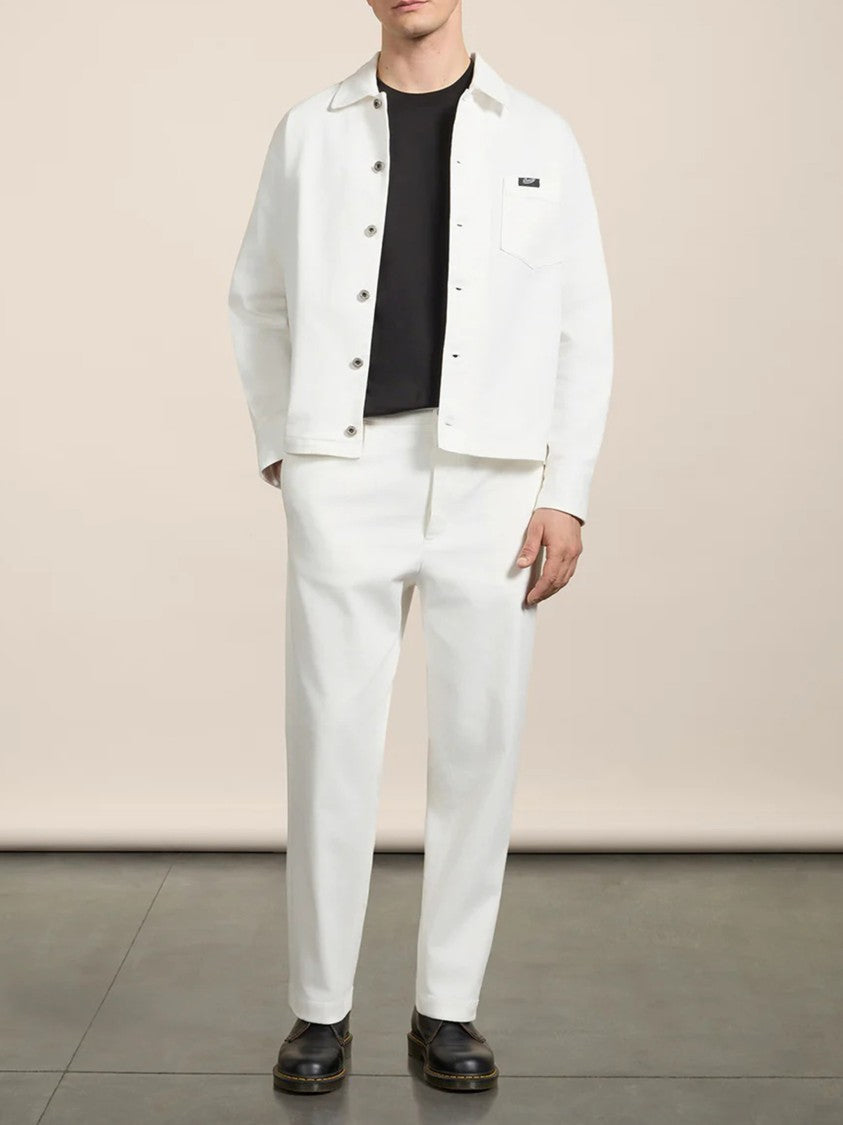 Pence White Tommy Button Up Cotton Jacket