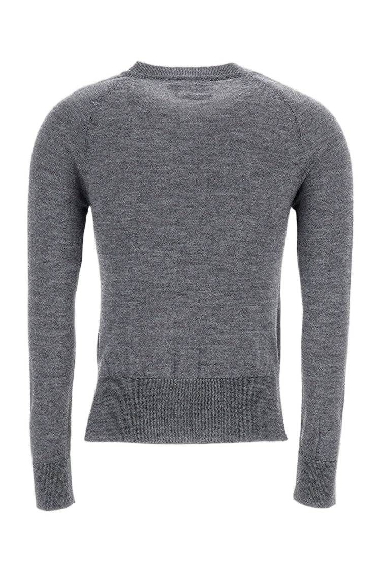 Simone Rocha Grey Merino Silk Turbo Crystal Cardigan