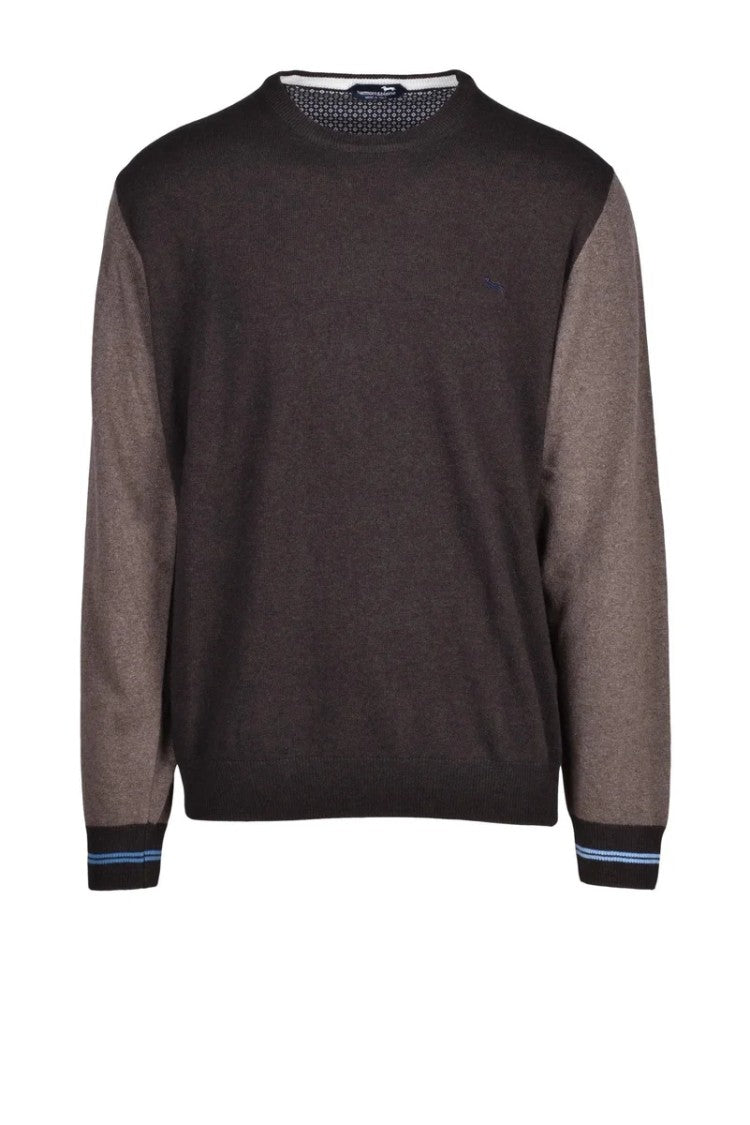 Harmont&Blaine Two-Tone Brown Pullover Sweater