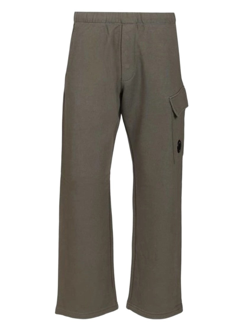 C.P. Company Medium Weight Grey Trousers With Adjustable Drawstring And Iconic Lens Detail
