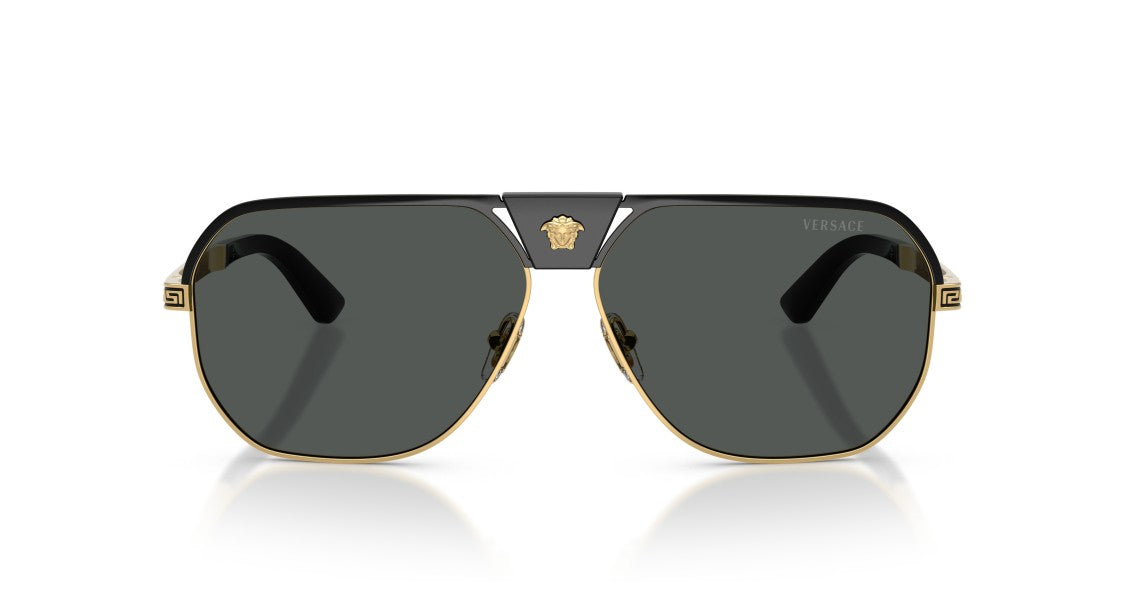 Versace Oversized Square Frame Sunglasses With Greek Key Detailing