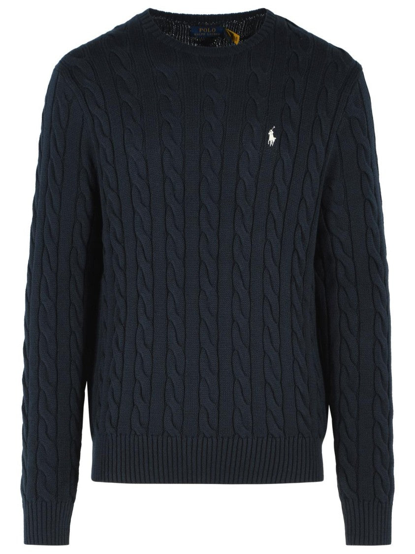 Polo Ralph Lauren Navy Cotton Braided Sweater