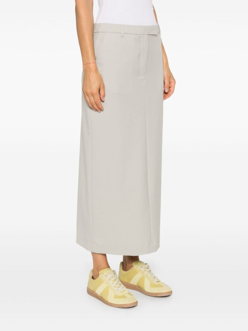 Officine Generale Light Grey Wool Skirt