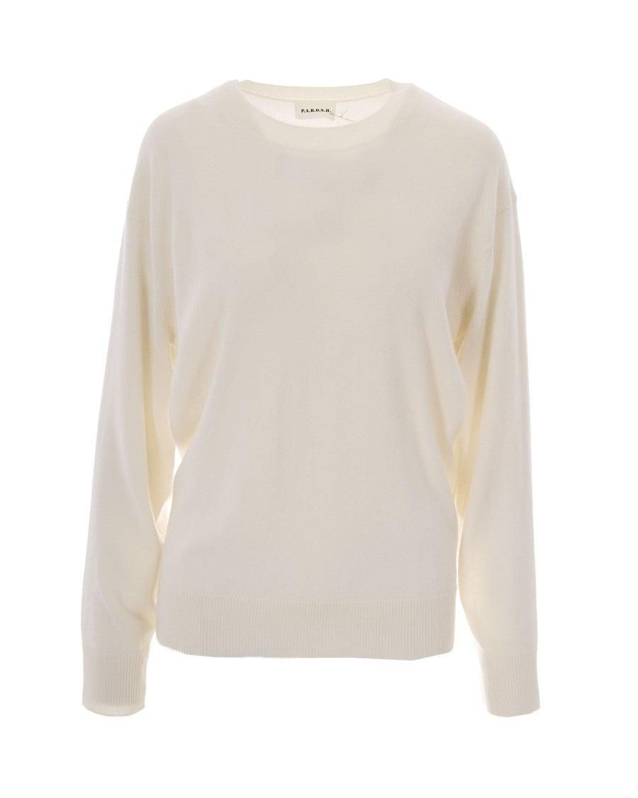 P.A.R.O.S.H. Cream Fringe Cashmere Sweater