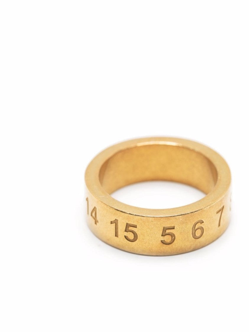 Maison Margiela Matte-Finish Silver Ring With Engraved Numbers
