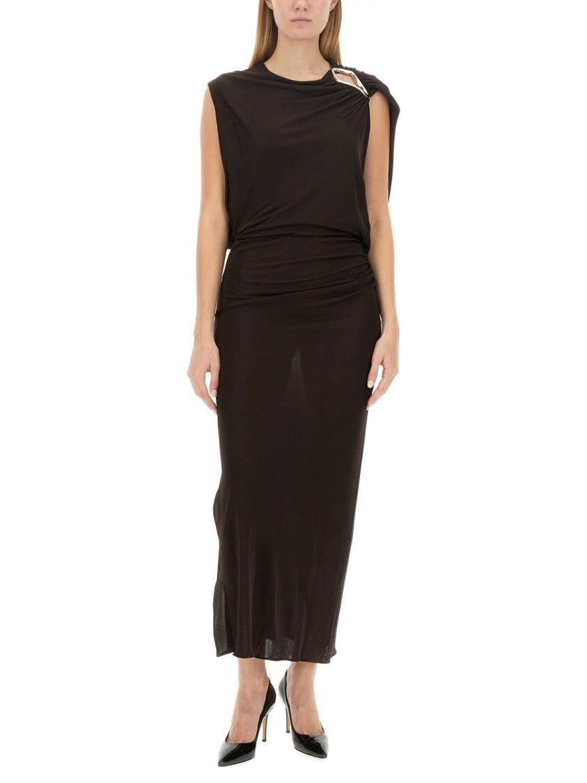 Lanvin Draped Evening Dress With Unique Shoulder Detail
