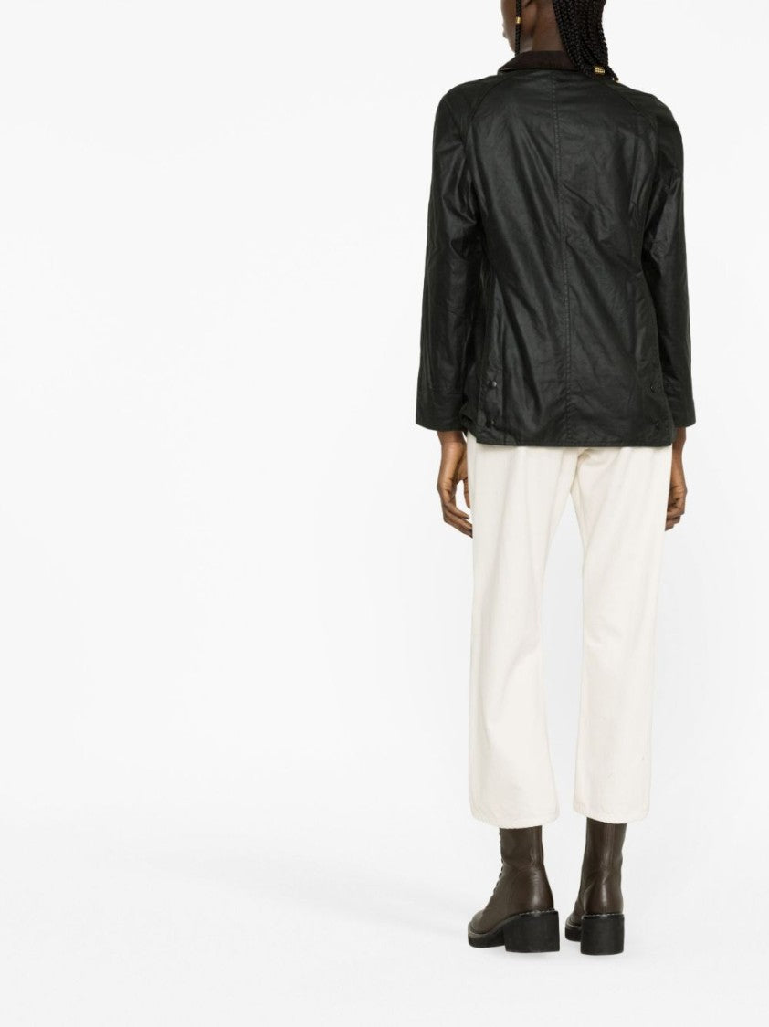 Barbour Green Cotton Jacket With Structured Silhouette