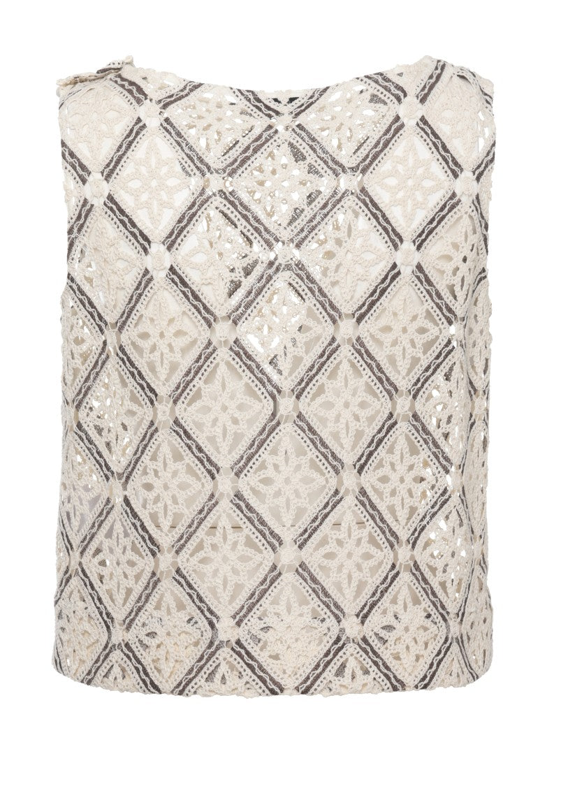 Herno Ivory Lace Cotton Blouse
