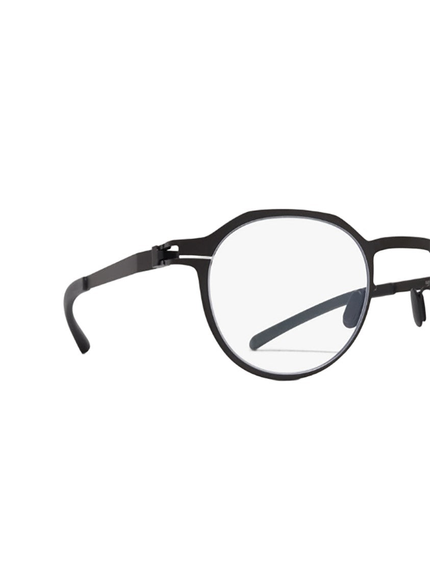 Mykita Black Aluminum Optical Frames With Rounded Design