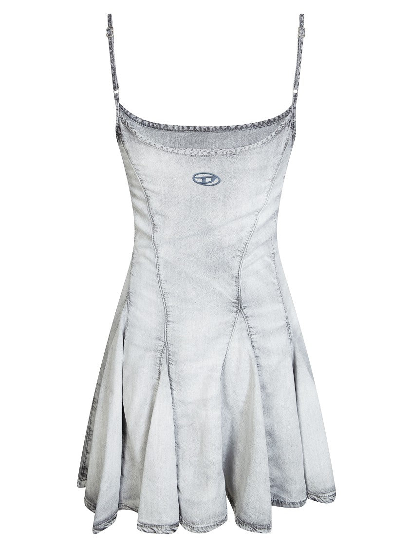 Diesel De Spoky Pleated Distressed Mini Dress
