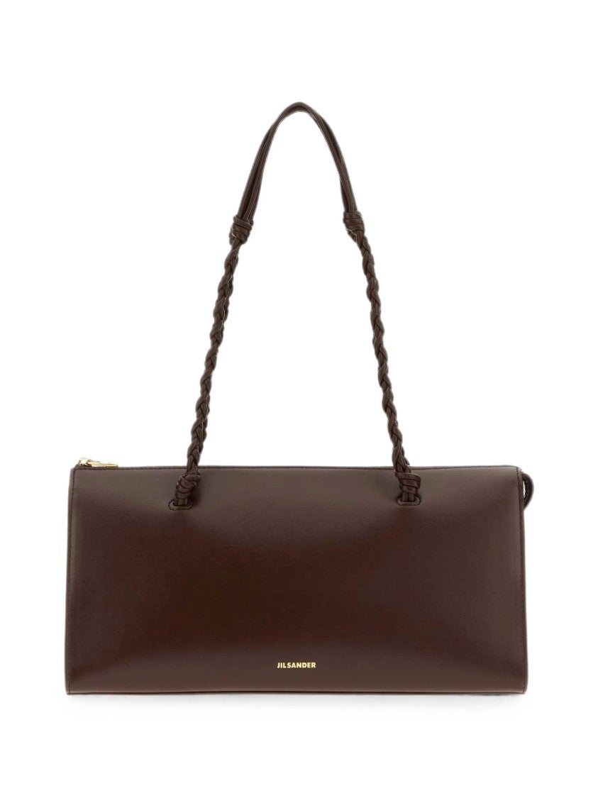 Jil Sander Dark Brown Smooth Leather Shoulder Bag