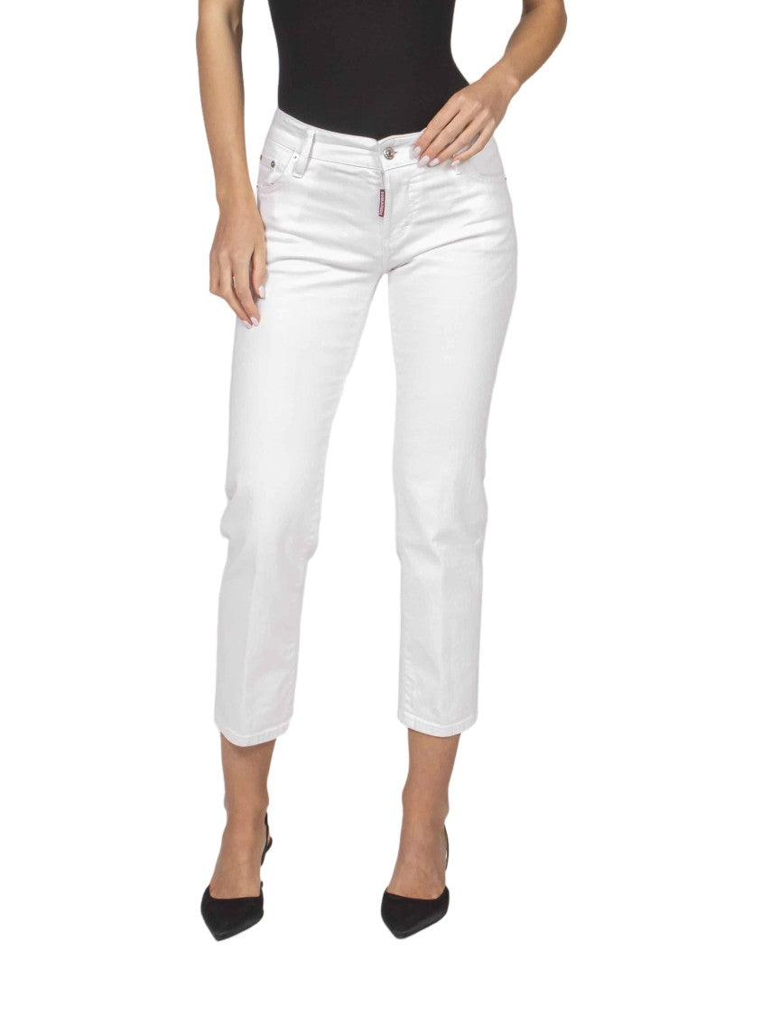 Dsquared2 Cropped White Five-Pocket Pants