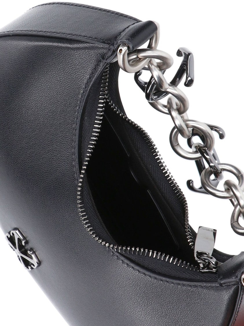Off-White Mini Hemisphere Shoulder Bag In Smooth Black Lamb Leather