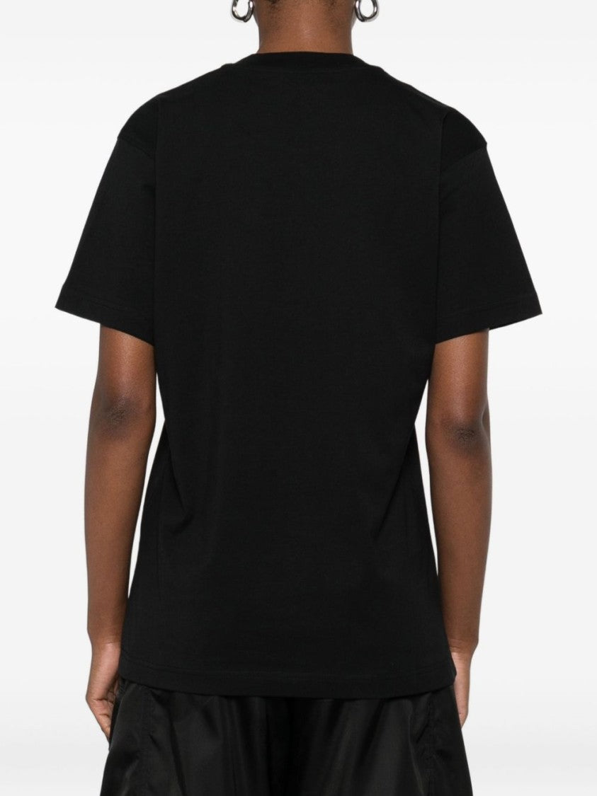 Moschino Cotton Short-Sleeved Top With Embroidered Logo