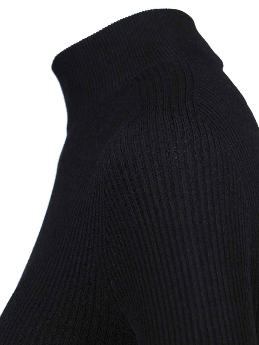 Alaïa Ribbed Black Bodysuit With High Neck
