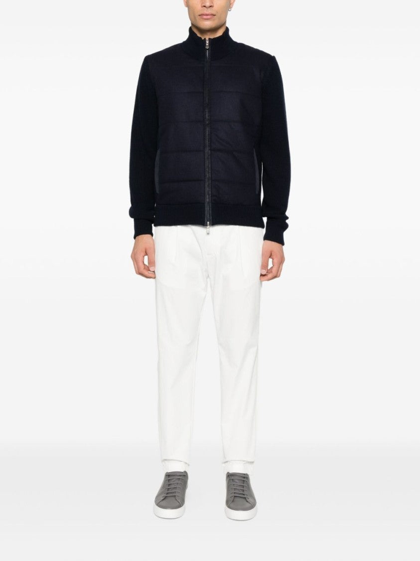 Vengera Navy Blue Jacket With Quilted Panels