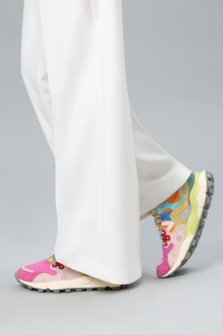 Flower Mountain Multi-Colored Sneakers With Chunky Sole And Decorative Perforations