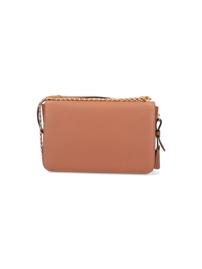 Tod's Structured Brown Leather Handbag With Gold-Tone Clasp