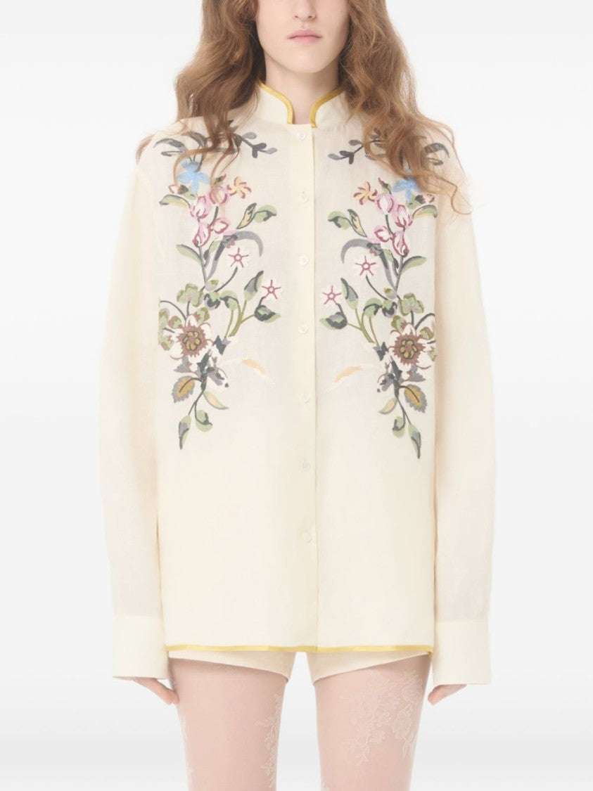 Valentino Garavani Floral Embroidered Loose Fit Shirt